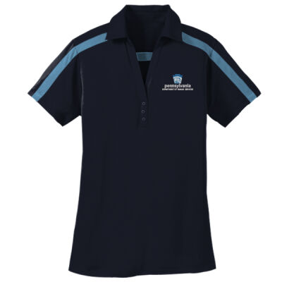 Port Authority Ladies Silk Touch Performance Colorblock Stripe Polo Thumbnail